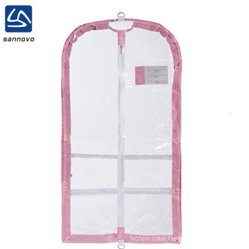 wholesale two colors durable pvc clear garment bag with pocket